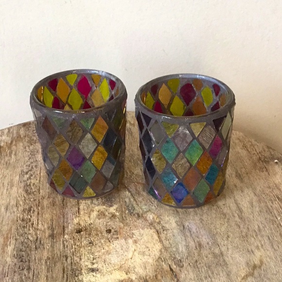 Accents 2 Harlequin Mosaic Tea Light Holders Poshmark